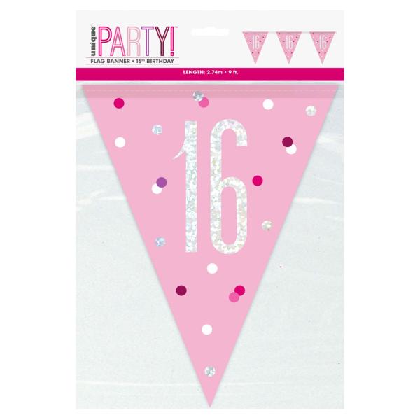 Flaggirlander 16 år Rosa & Sølv