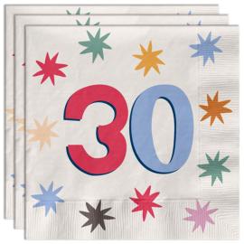 Papirservietter med Stjerner 30 år 20-pakning