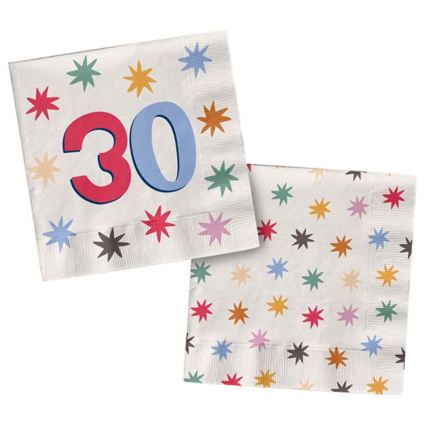 Papirservietter med Stjerner 30 år 20-pakning