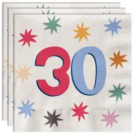 Papirservietter med Stjerner 30 år 20-pakning