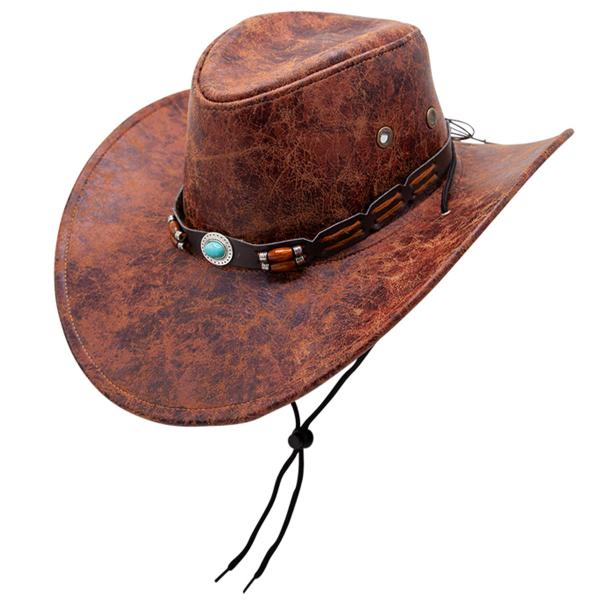 Cowboyhatt Kunstlær Brun