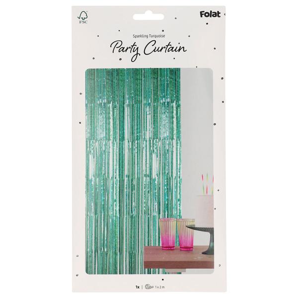 Party Draperi Iriserende Turkis 200x100 cm
