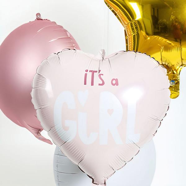 Folieballong Hjerte It's A Girl