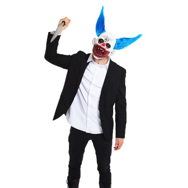 Blodig Klovn Maske med Blått Hår
