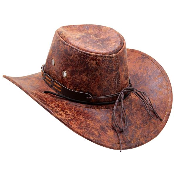 Cowboyhatt Kunstlær Brun