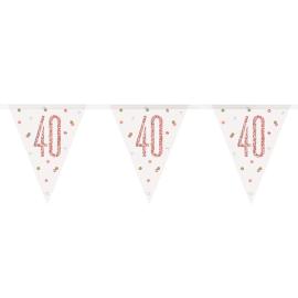 Flaggirlander 40 år Hvit & Rosegull
