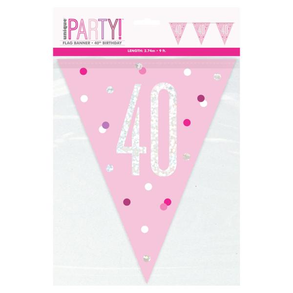 Flaggirlander 40 år Rosa & Sølv