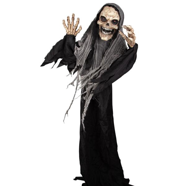 Animert Mannen med Ljåen Skjelettfigur 180 cm