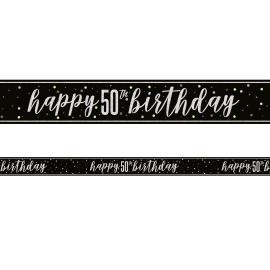 Happy 50th Birthday Girlander Svart 2,74 m