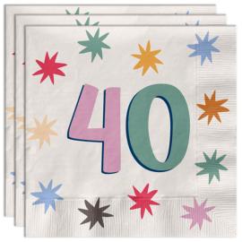 Papirservietter med Stjerner 40 år 20-pakning