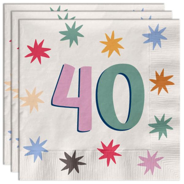 Papirservietter med Stjerner 40 år 20-pakning