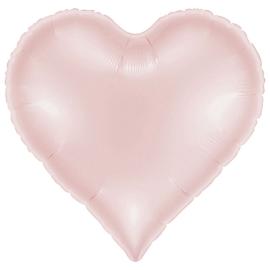 Folieballong Hjerte Satin Pastellrosa 37 x 36 cm