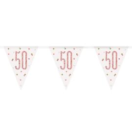Flaggirlander 50 år Hvit & Rosegull