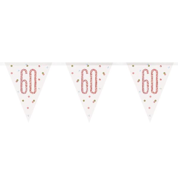 Flaggirlander 60 år Hvit & Rosegull