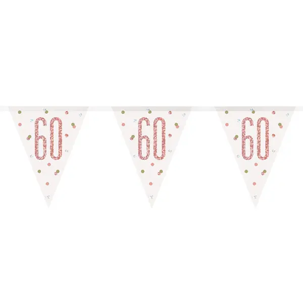 Flaggirlander 60 år Hvit & Rosegull