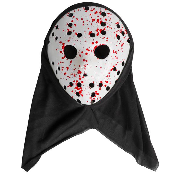 Blodig Hockeymaske med Hette