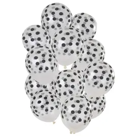 Prikkete Ballonger Svart & Transparent