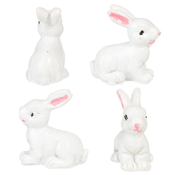 Kanin Hvit 3 cm 4-pakning