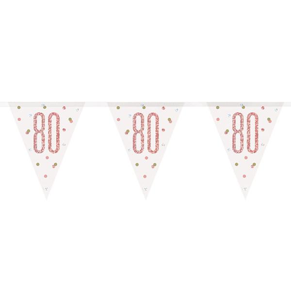Flaggirlander 80 år Hvit & Rosegull