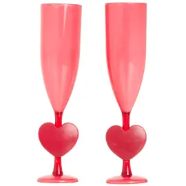 Champagneglass med Hjerte 2-pakning