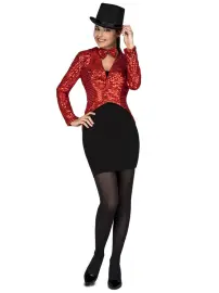 Glitrende Blazer og Sl&oslash;yfe R&oslash;d