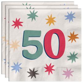 Papirservietter med Stjerner 50 år 20-pakning