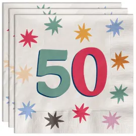Papirservietter med Stjerner 50 år 20-pakning