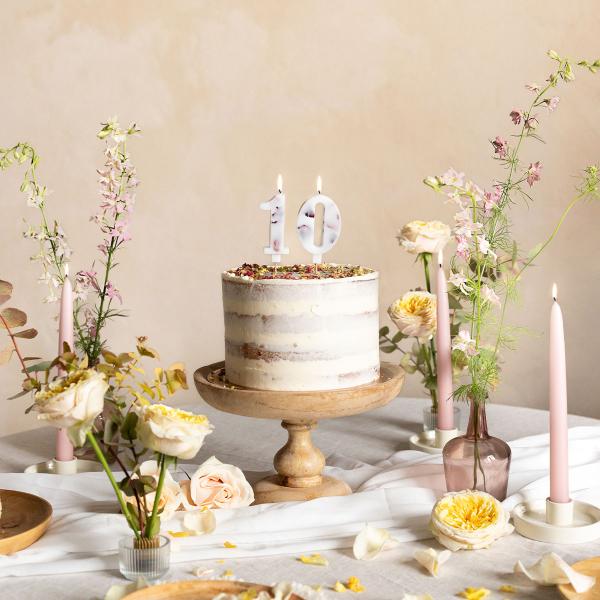 Hvit Kakelys med Blomsterblad