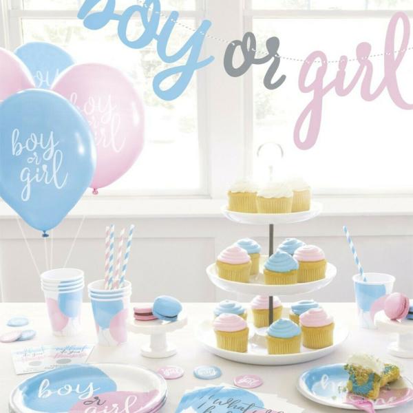 Gender Reveal Pappkopper Pastell Rosa & Blå