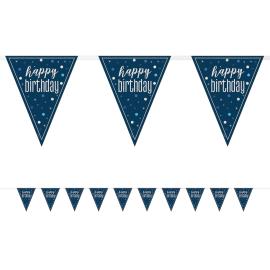 Happy Birthday Vimpelgirlander M&oslash;rkebl&aring; 2,74 m