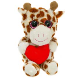 Kosedyr Sjiraff med R&oslash;dt Hjerte 15 cm