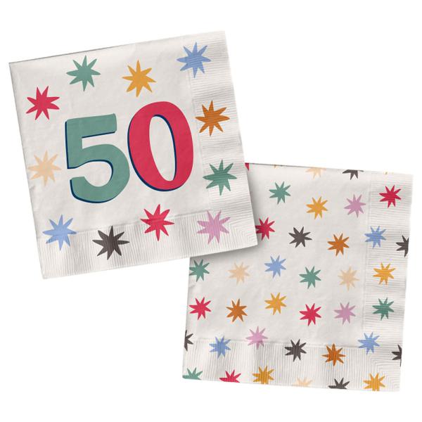 Papirservietter med Stjerner 50 år 20-pakning