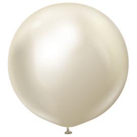 Premium Gigantiske Latexballonger Chrome White