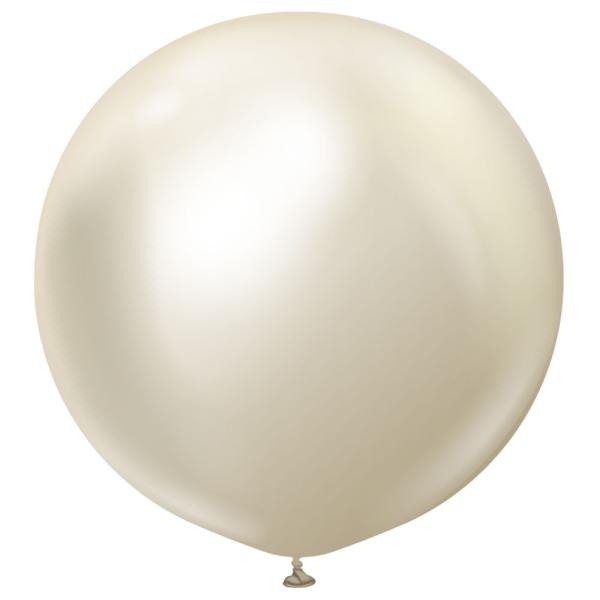 Premium Gigantiske Latexballonger Chrome White