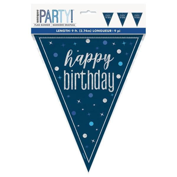 Happy Birthday Vimpelgirlander Mørkeblå 2,74 m