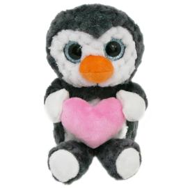 Kosedyr Pingvin med Rosa Hjerte 15 cm