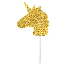 Glitrende Kakepinner Enhj&oslash;rninger Gull