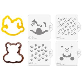 Bjørn/Gyngehest Kakeformer/Bakemaler 6-pakning