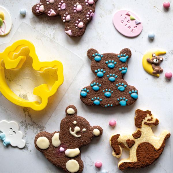 Bjørn/Gyngehest Kakeformer/Bakemaler 6-pakning