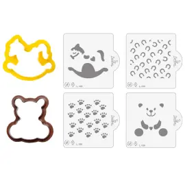 Bjørn/Gyngehest Kakeformer/Bakemaler 6-pakning