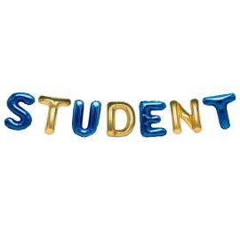 Ballonggirlander Student Gull/Blå