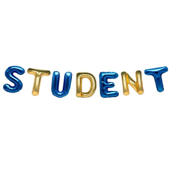 Ballonggirlander Student Gull/Blå