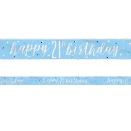 Happy 21th Birthday Banner Bl&aring; & S&oslash;lv