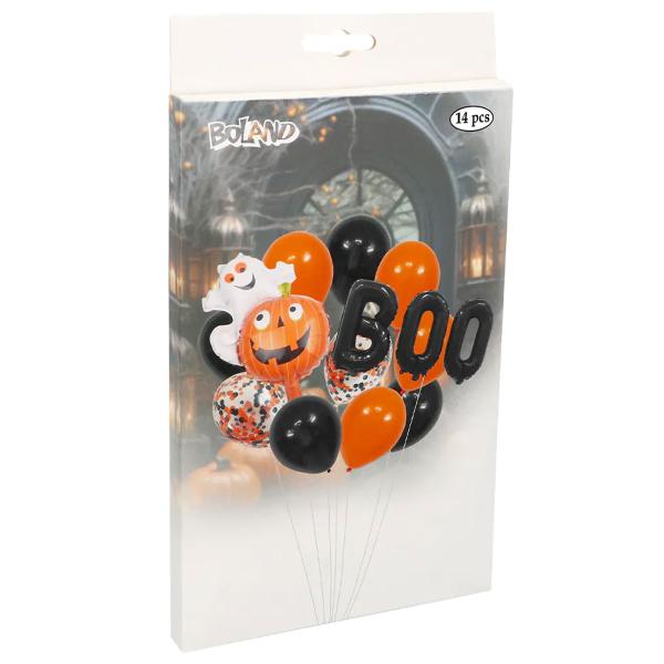 Ballongsett Halloween BOO Oransje/Svart