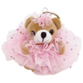 N&oslash;kkelring Bj&oslash;rn med Rosa Skj&oslash;rt 9 cm