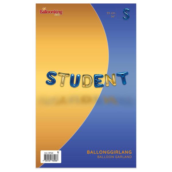 Ballonggirlander Student Gull/Blå