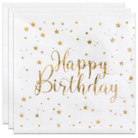 Kaffeservietter Happy Birthday Stjerner