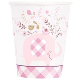 Pappkopper Rosa Elefant 27 cl 8-pakning