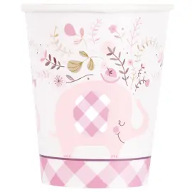 Pappkopper Rosa Elefant 27 cl 8-pakning