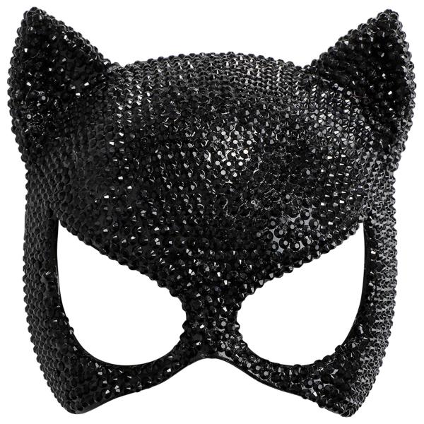 Halvmaske Katt med Strass